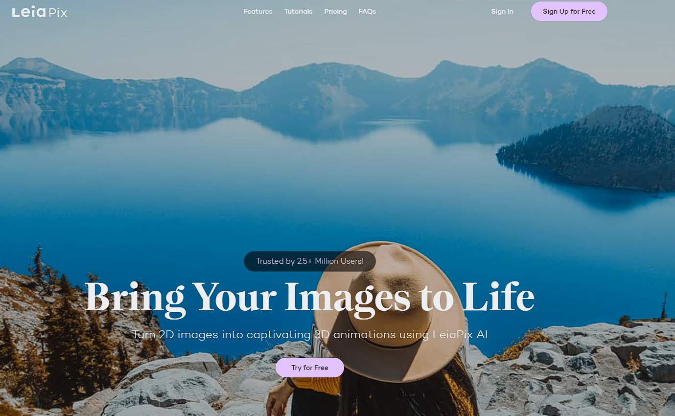 LeiaPix- 将 2D 照片在线转换 3D 动画效果 AI 工具
